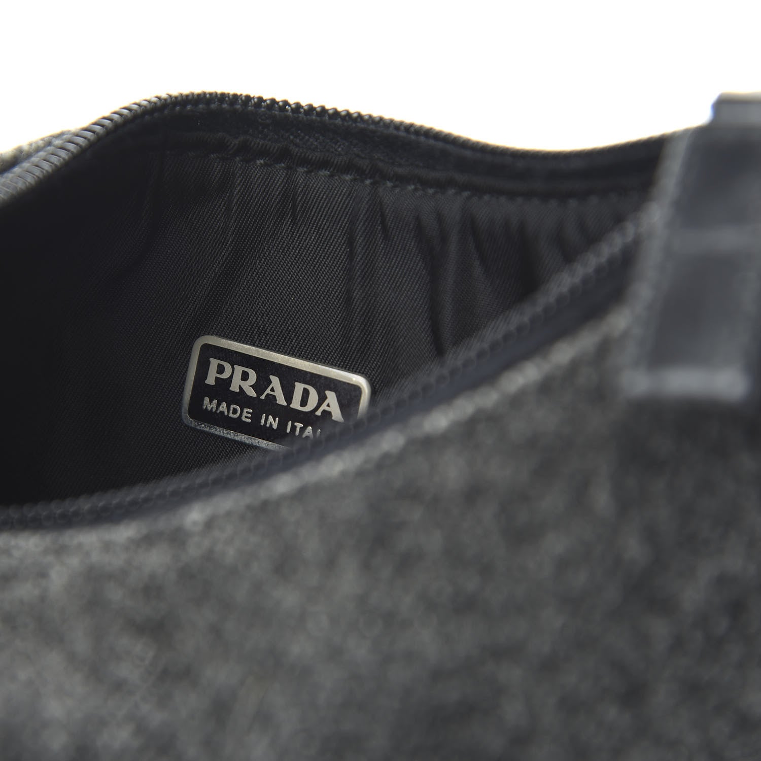 Prada Wool Sport Shoulder Bag Dark Grey 8 of 10