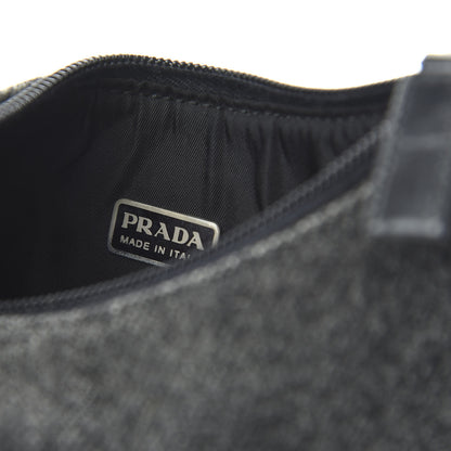 Prada Wool Sport Shoulder Bag Dark Grey 8 of 10