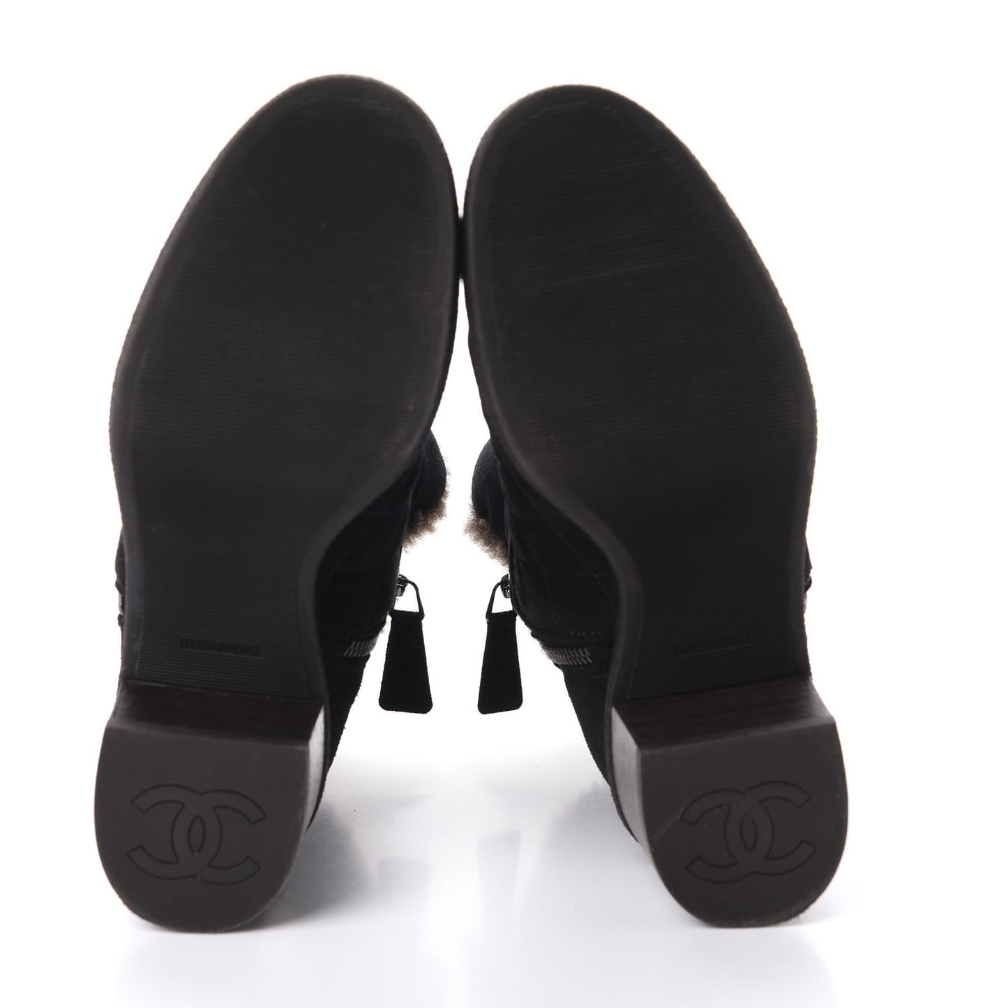 Suede Quilted Shearling Short Boots 36.5 Black