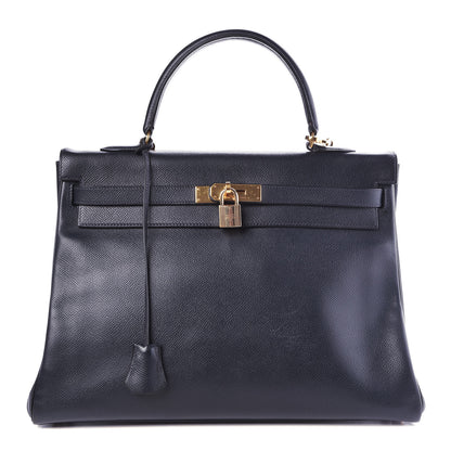 Hermes Courchevel Kelly Retourne 35 Bleu Marine 1 of 44