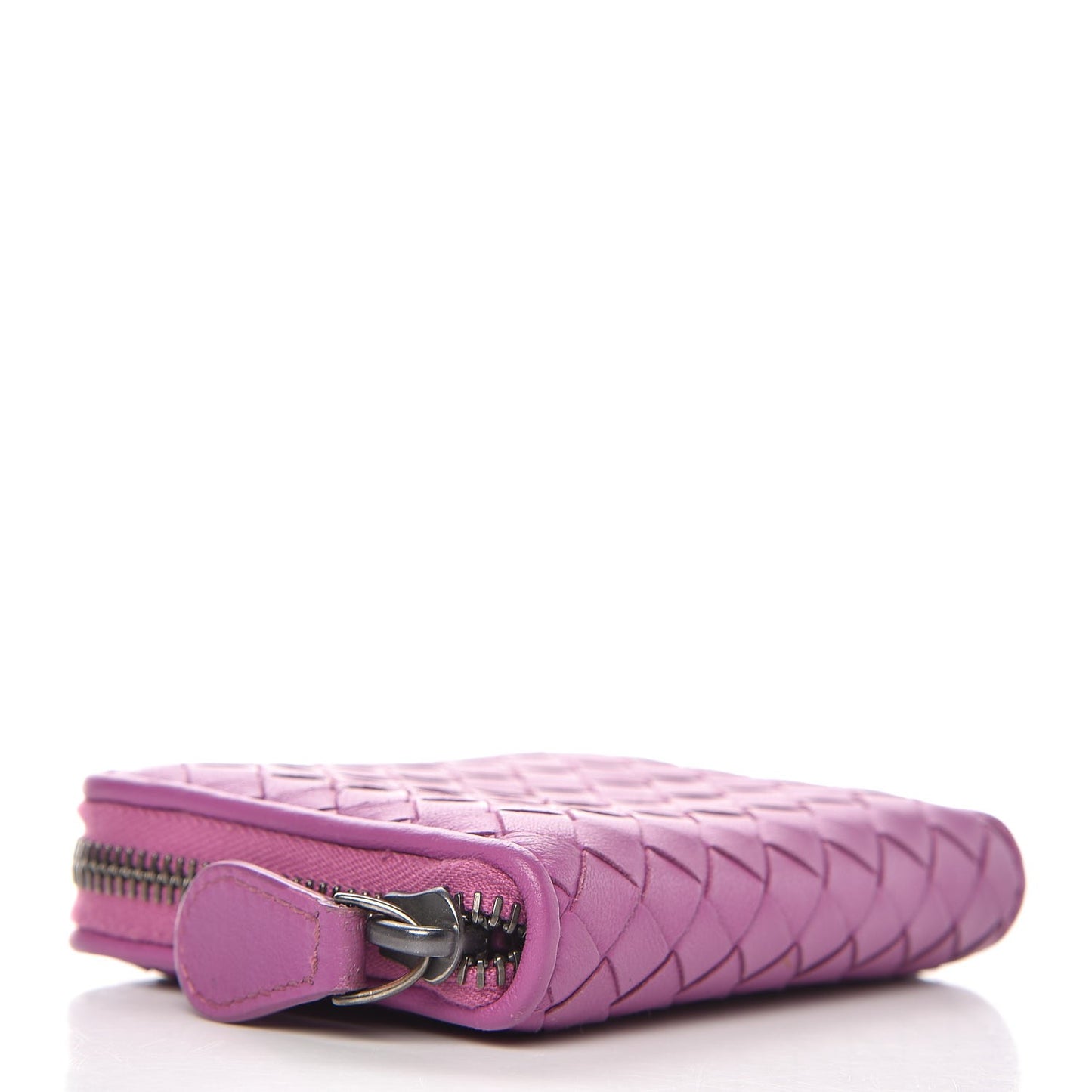 Nappa Intrecciato Zip Around Coin Purse Peony
