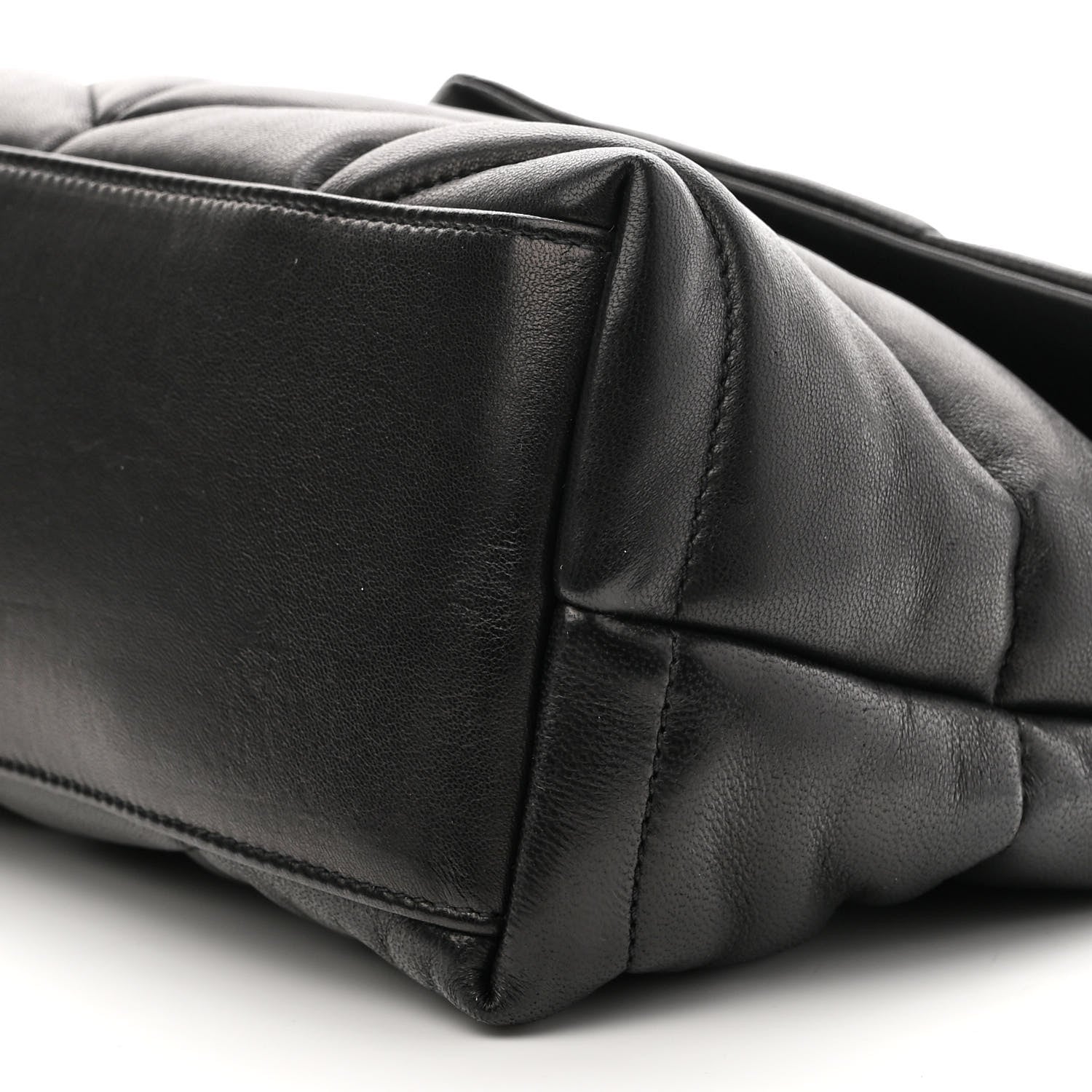 Saint Laurent Lambskin Quilted Small Loulou Puffer Monogram Chain Satchel Black 9 of 9
