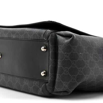 Gucci GG Supreme Monogram Web Messenger Diaper Bag Black Grey 9 of 14