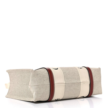 Chloe Cotton Calfskin Medium Woody Ribbon Tote White Brown 4 of 20
