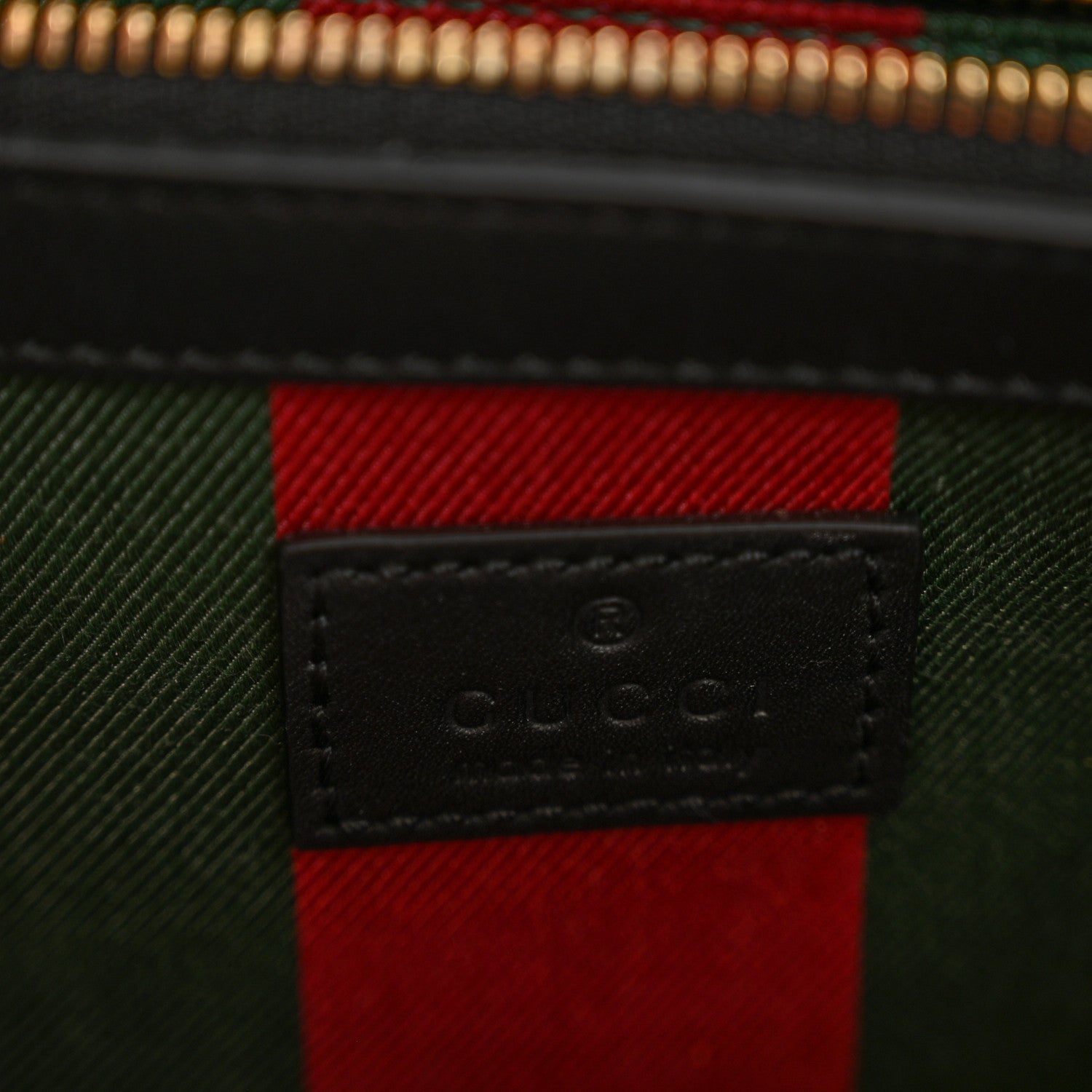 Gucci GG Supreme Monogram Medium Emblem Bucket Bag Beige Dark Brown Black 6 of 10