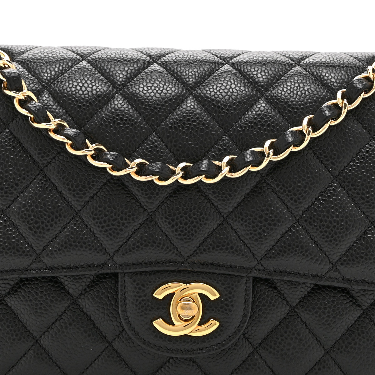 Chanel Caviar Quilted Medium Double Flap Black 8 of 10