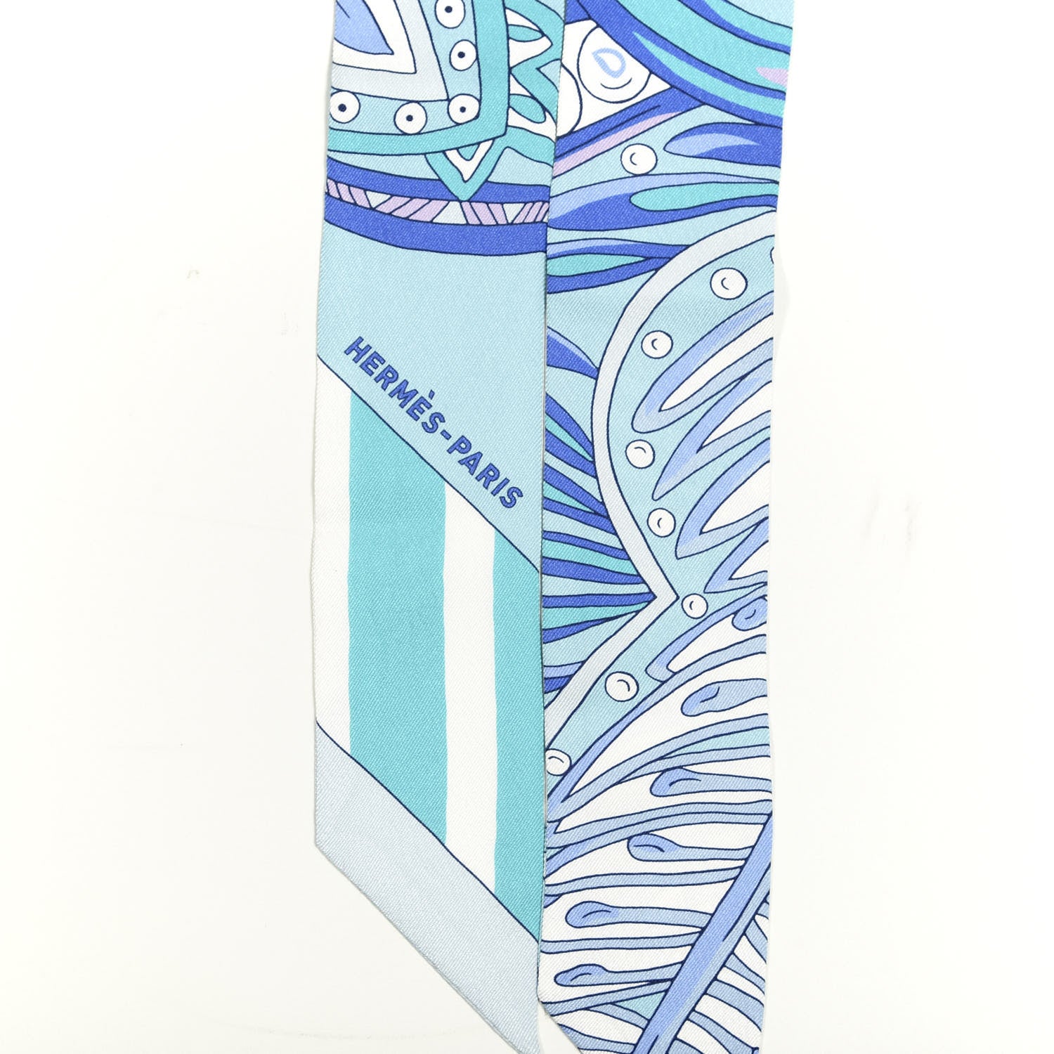 Hermes Silk Le Jardin de la Maharani Twilly Bleu Glacier Turquoise 4 of 5