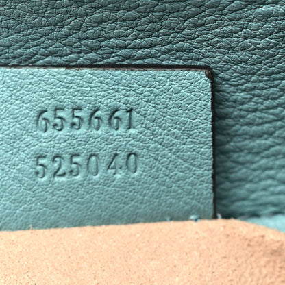 Gucci Textured Dollar Calfskin Web Mini Diana Tote Bag Dusty Azure Deep Orange 7 of 10