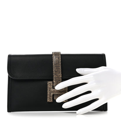 Hermes Swift Lizard Jige Touch Duo Clutch Black Ombre 2 of 7