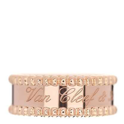 Van Cleef & Arpels 18K Rose Gold Perlee Signature Ring 52 6 1 of 5