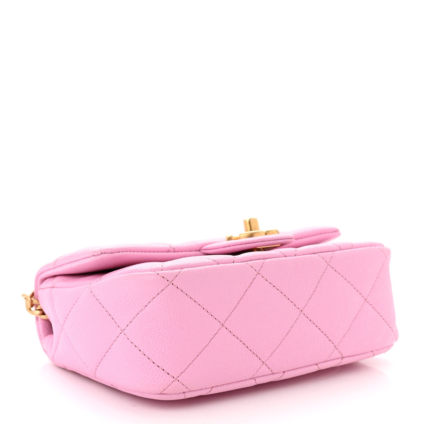 Caviar Quilted Mini Sweetheart Flap Lilac