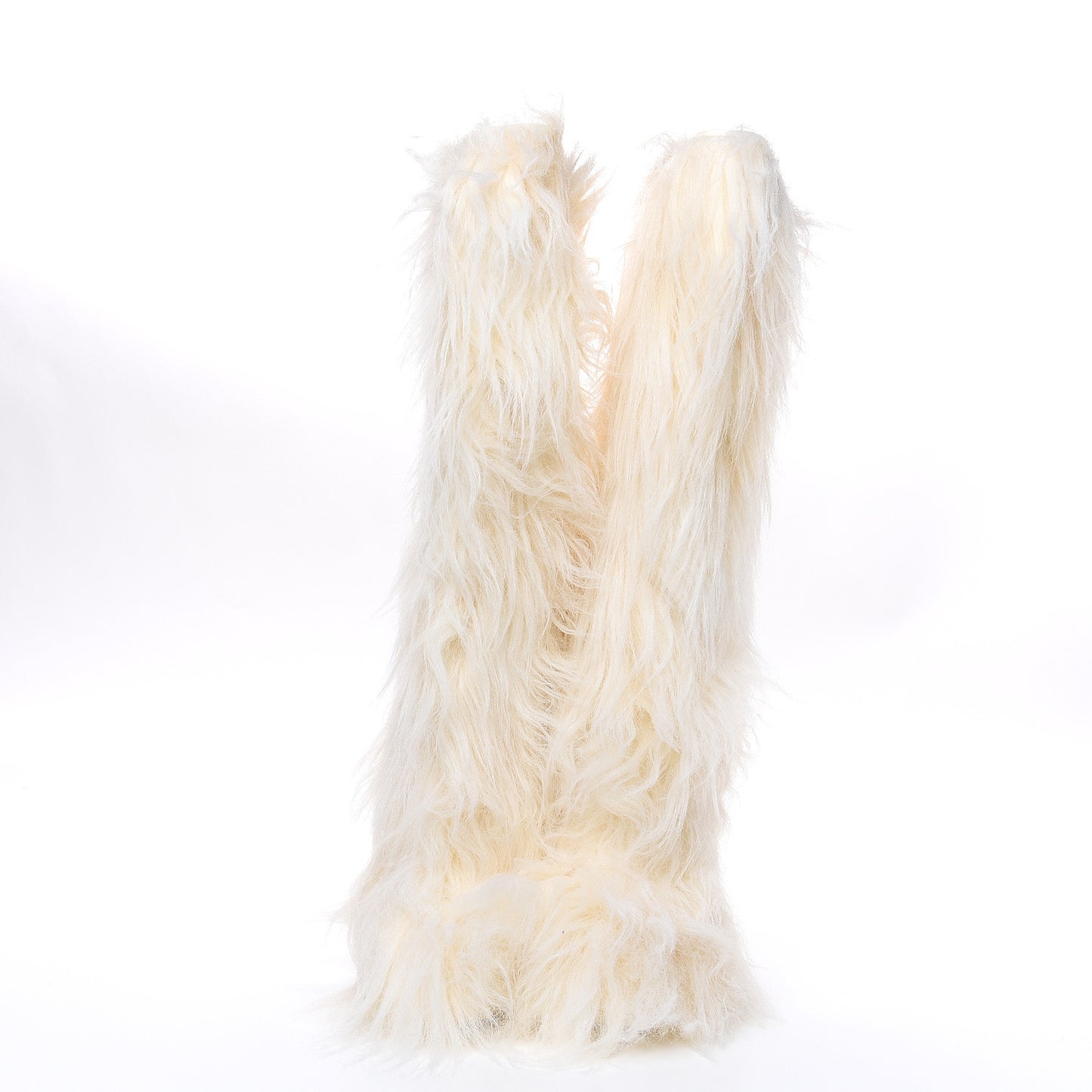 Fantasy Fur Icicle Heel Mukluks Boots 40 Ecru