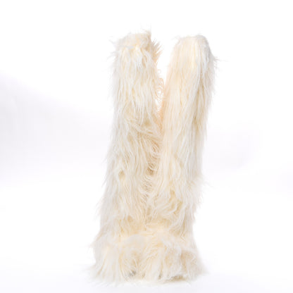 Chanel Fantasy Fur Icicle Heel Mukluks Boots 40 Ecru 2 of 8