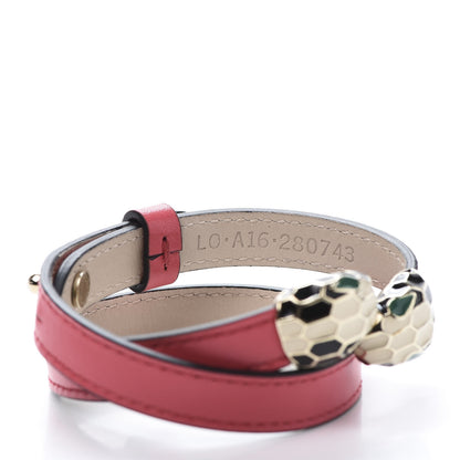 Bulgari Calfskin Serpenti Forever Double Coil Bracelet Reef Coral 5 of 6