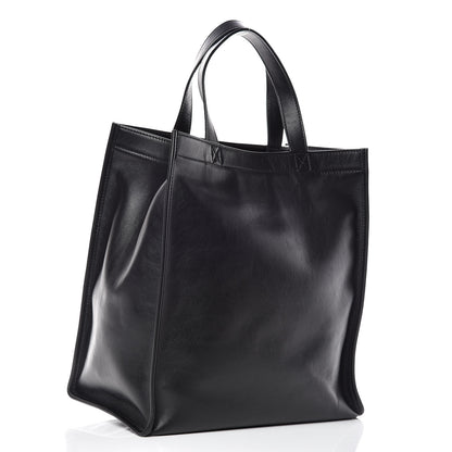 Balenciaga Calfskin Printed Logo Small Market Shopper Tote Black 3 of 9