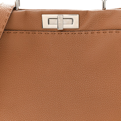 Fendi Cuoio Romano Selleria Bi-Color Medium Peekaboo Iconic Satchel Mou Deserto 9 of 11