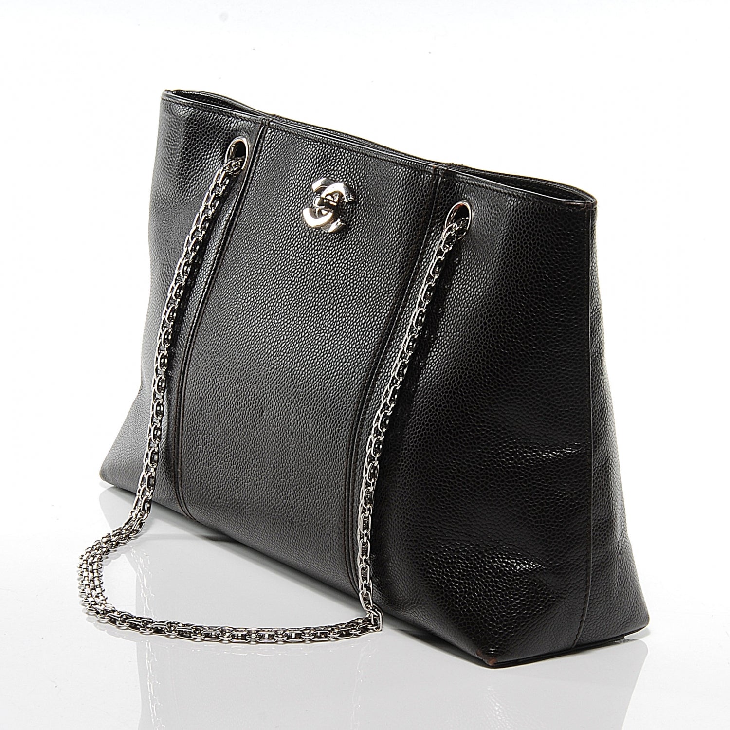 Chanel Caviar Shopper Tote Dark Brown 6 of 8