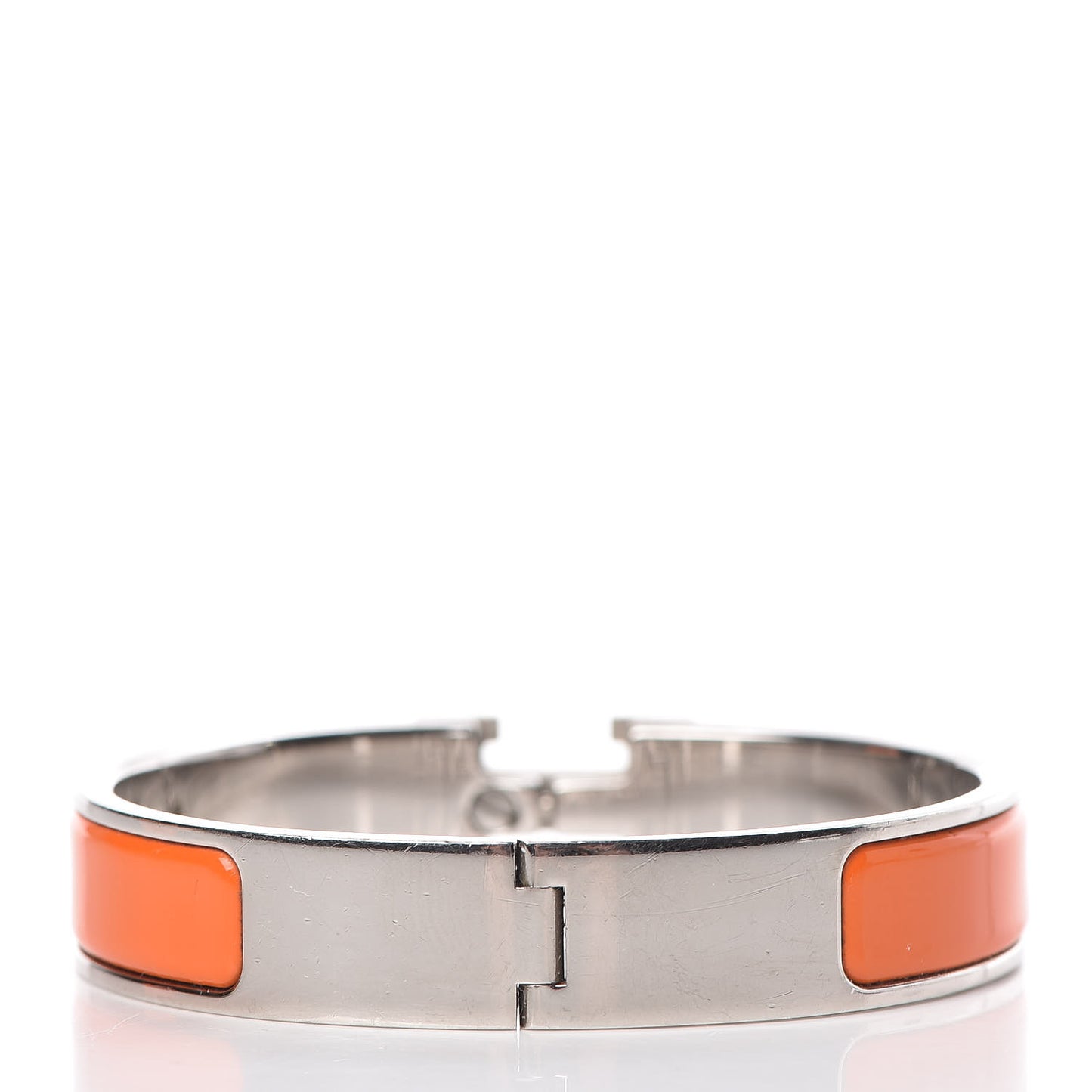 Enamel Narrow Clic Clac H Bracelet PM Orange White