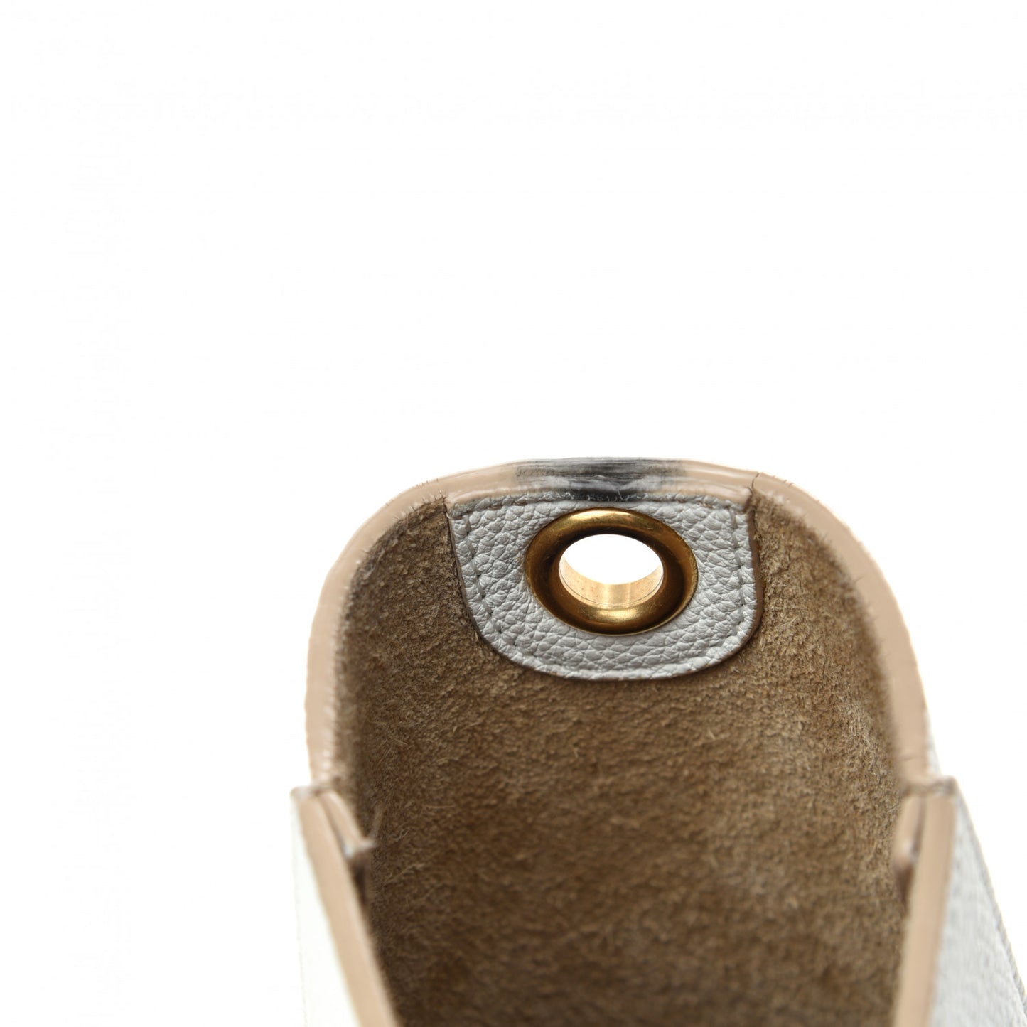Soft Grained Calfskin Small Sangle Bucket Bag White