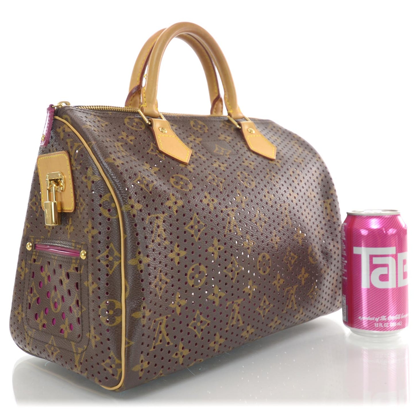 Monogram Perforated Speedy 30 Fuchsia