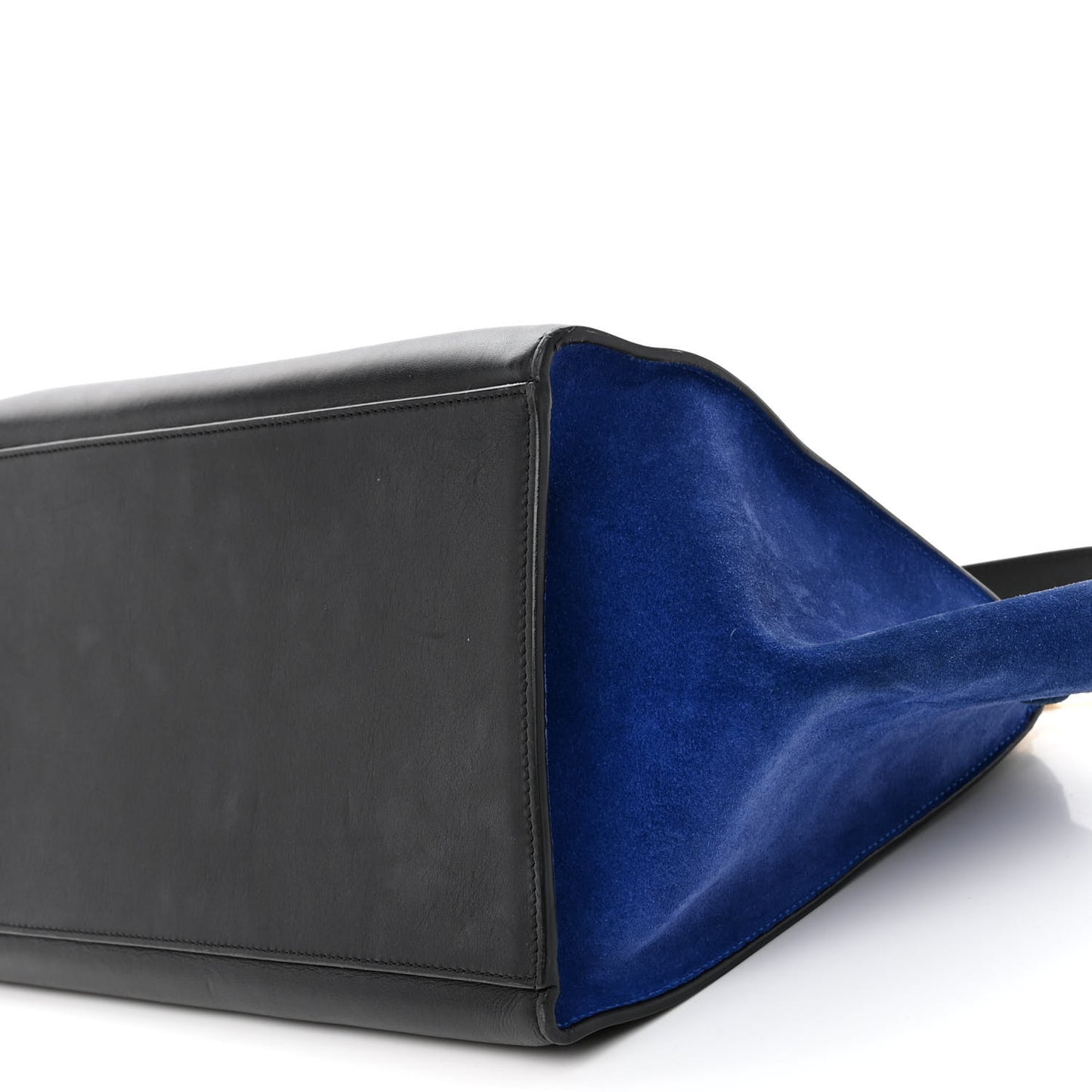 Calfskin and Suede Large Trapeze Tri-Color Cobalt