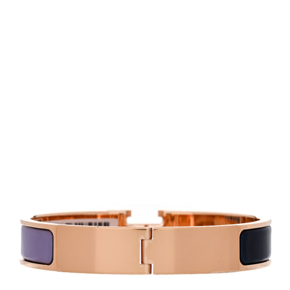 Hermes Enamel Narrow Fusion Clic Clac H Bracelet GM Lilas Ultramarine 3 of 5