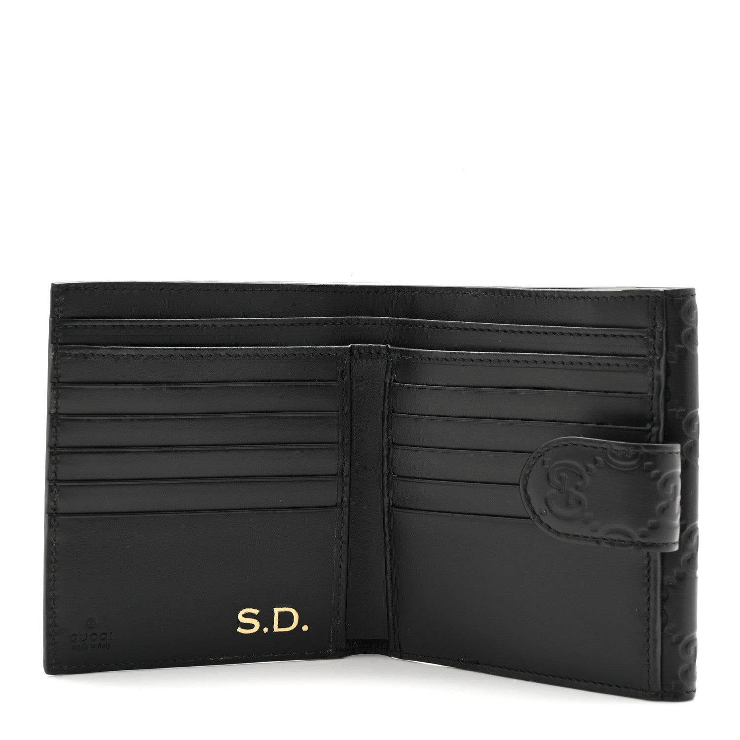 Gucci Guccissima Interlocking G French Wallet Black 5 of 8