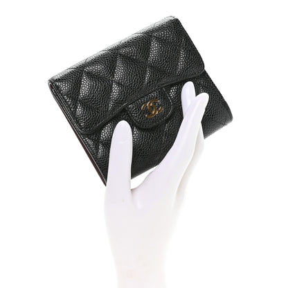 Chanel Caviar Quilted Compact Flap Wallet Black 2 of 9