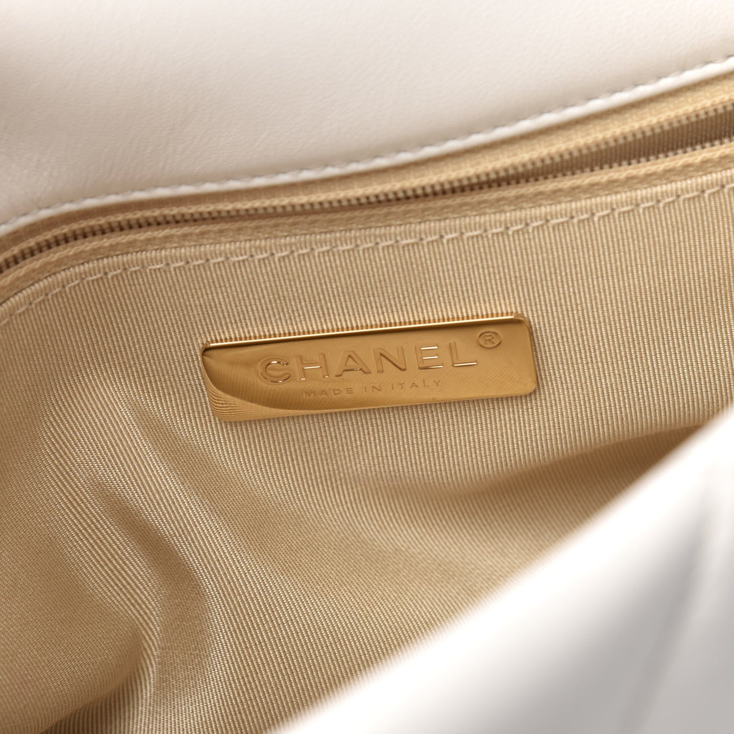 Chanel Goatskin Quilted Large 19 Flap White 8 of 11