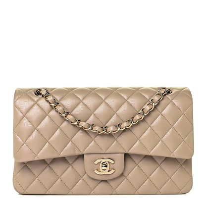 Chanel Iridescent Caviar Quilted Medium Double Flap Dark Beige 1 of 11