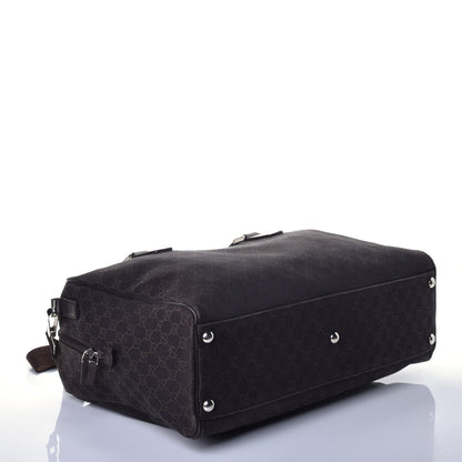 Gucci Denim Monogram Large Carry On Duffle Dark Brown 5 of 10