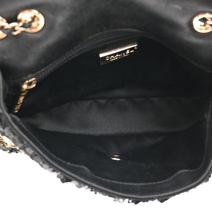 Chanel Sequin Striped Classic Mini Flap Black Gold 5 of 13