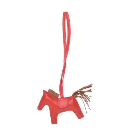 Hermes Milo Lambskin Grigri Rodeo Horse Bag Charm PM Rouge Indien Gold Bougainvillea 1 of 5