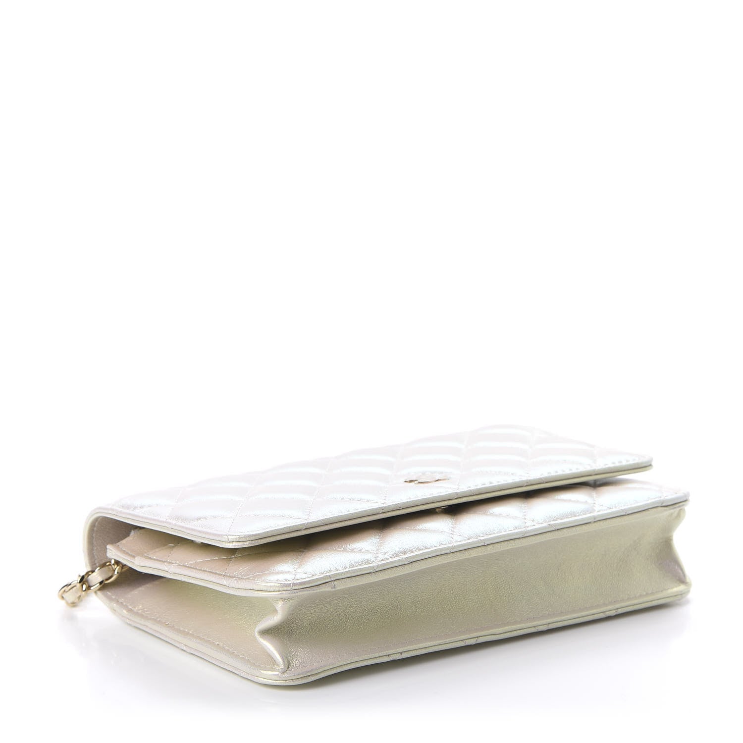 Chanel Iridescent Lambskin Quilted Wallet On Chain WOC Ivory 4 of 12