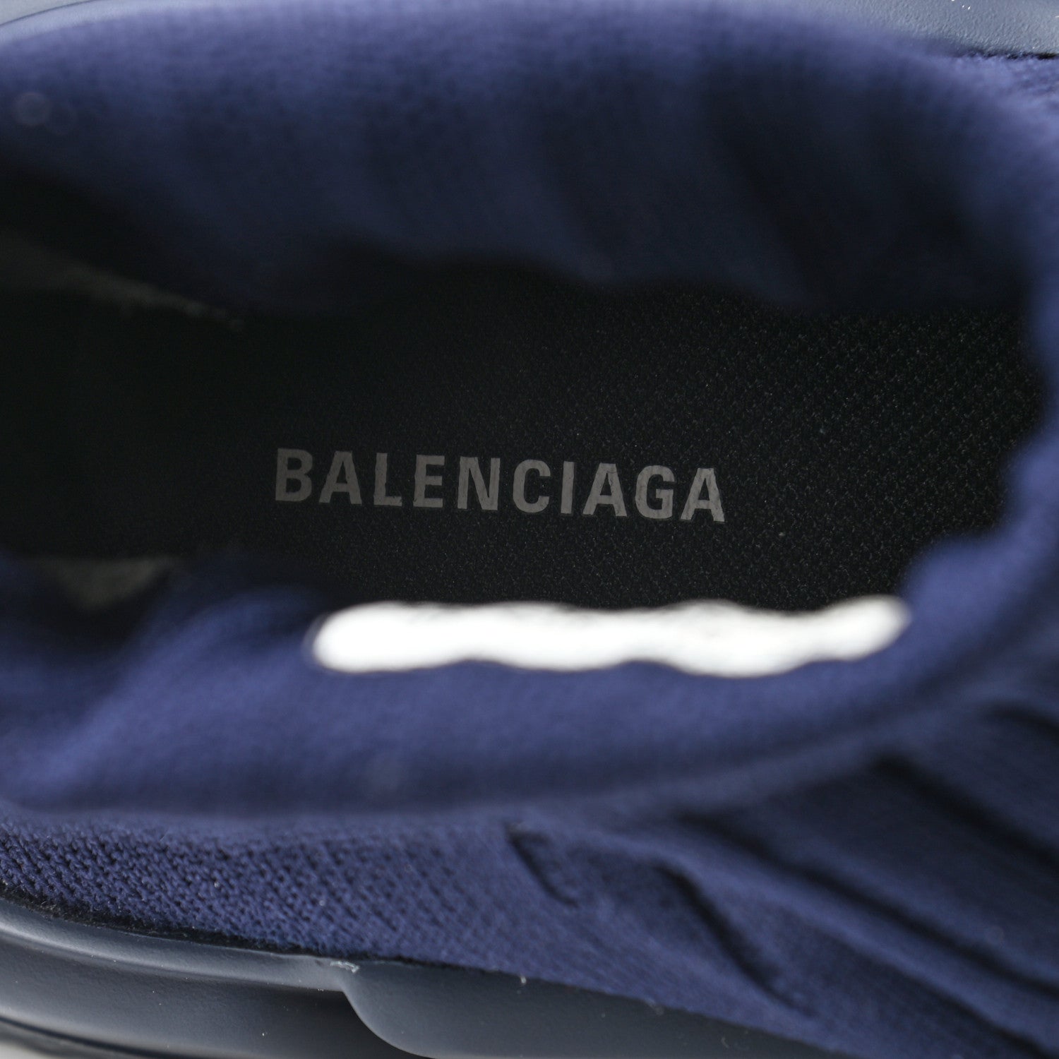 Balenciaga Ribbed Effect Knit Mens Speed Sneakers 42 Bleu Marine 8 of 8