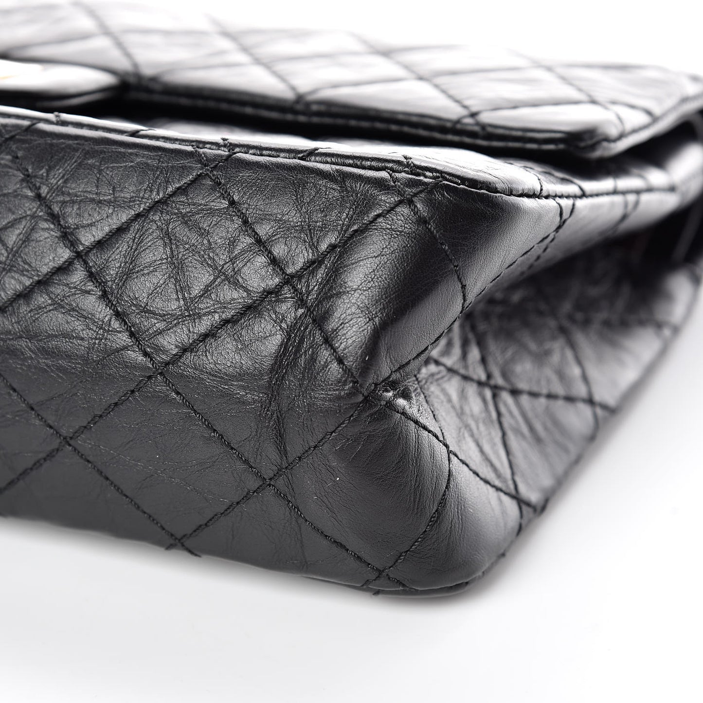 Aged Calfskin Quilted 2.55 Reissue 225 Flap Black