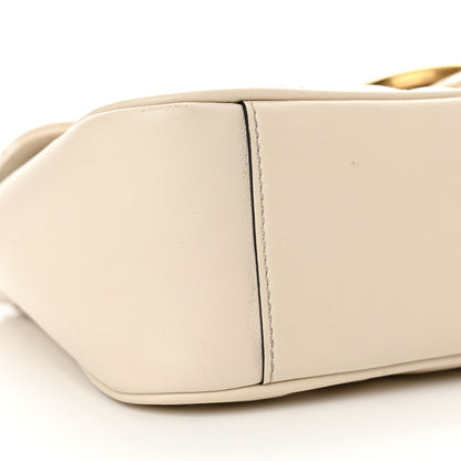 Gucci Calfskin Matelasse Small GG Marmont Shoulder Bag White 9 of 15