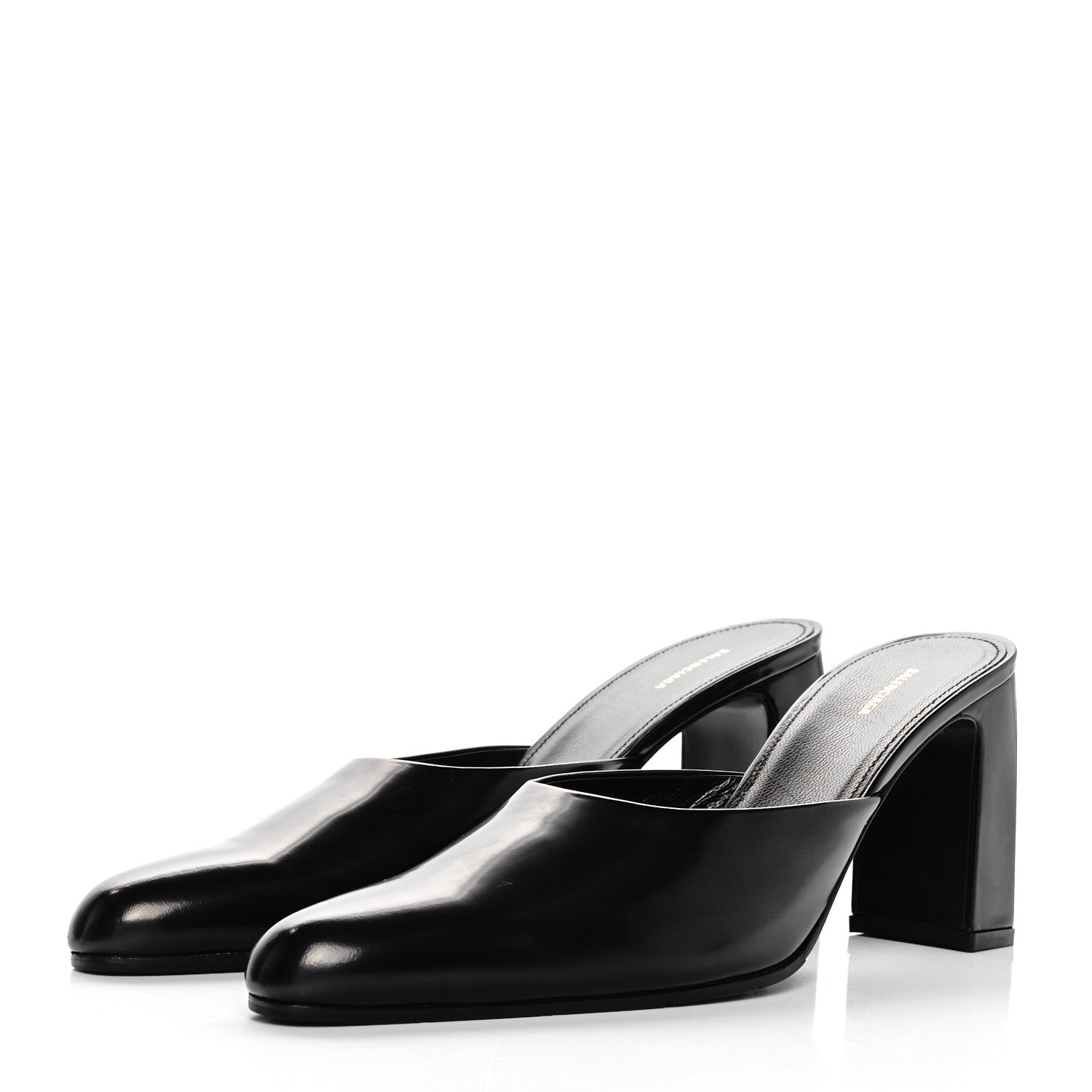 Balenciaga Patinated Calfskin Mule Pumps 38.5 Black 3 of 9