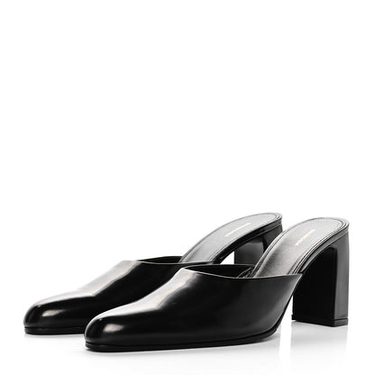 Balenciaga Patinated Calfskin Mule Pumps 38.5 Black 3 of 9