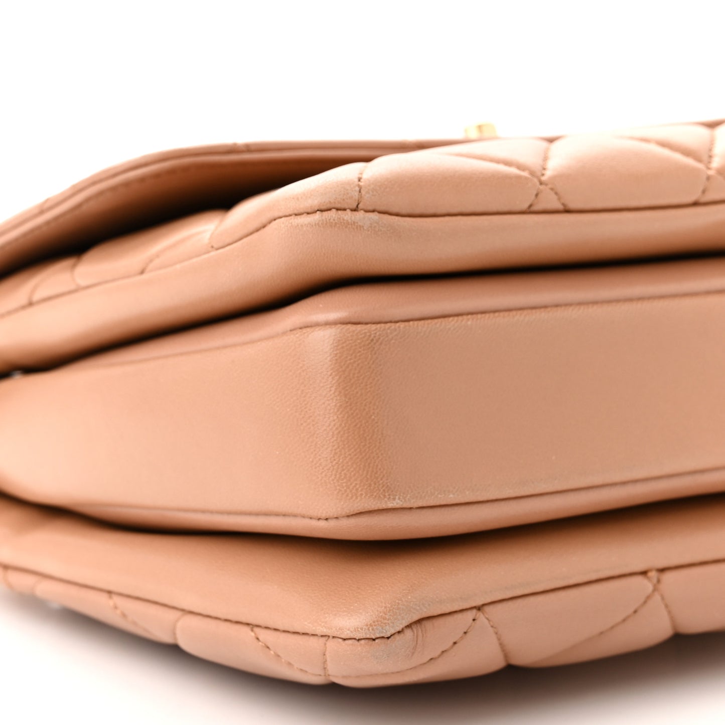 Lambskin Quilted Small Trendy CC Flap Dual Handle Bag Camel