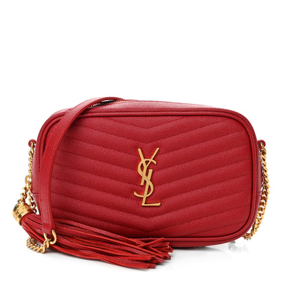Saint Laurent Grain De Poudre Matelasse Monogram Mini Lou Camera Bag Eros Red 1 of 12