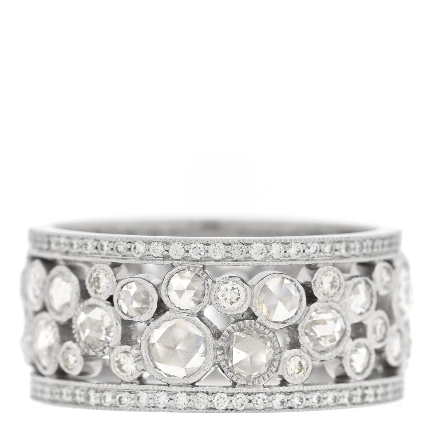 Platinum Diamond Cobblestone Band Ring 57 8