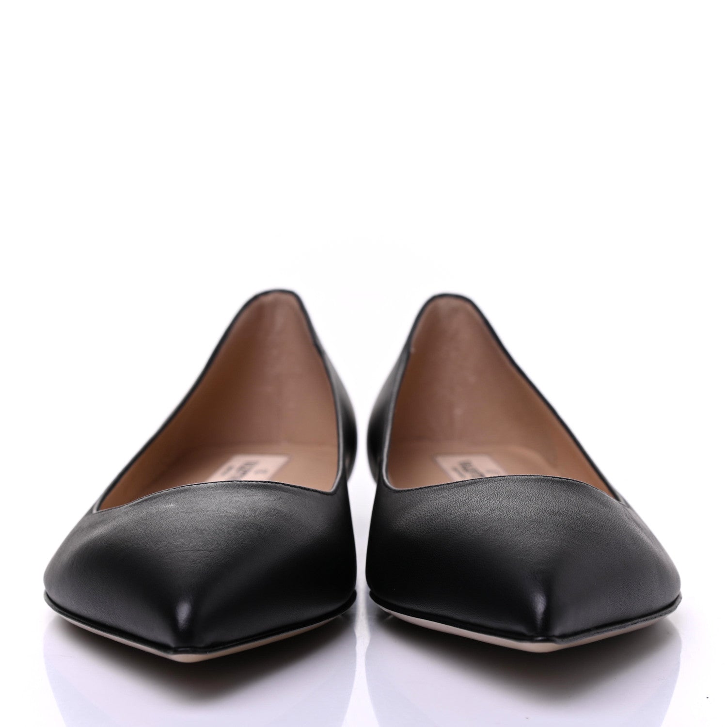 Valentino Garavani Nappa Rockstud Pointy Toe Ballerina Flats 38 Black 2 of 9