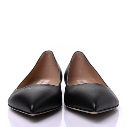 Valentino Garavani Nappa Rockstud Pointy Toe Ballerina Flats 38 Black 2 of 9