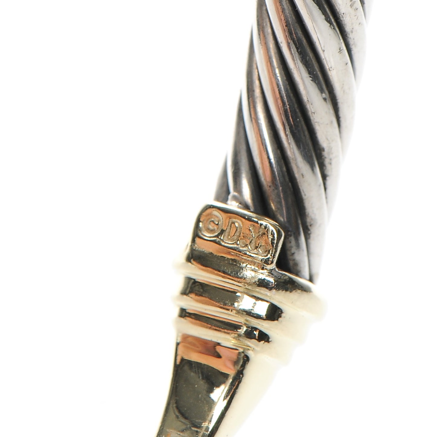 Sterling Silver 14K Yellow Gold 5mm Cable Classic Buckle Bracelet