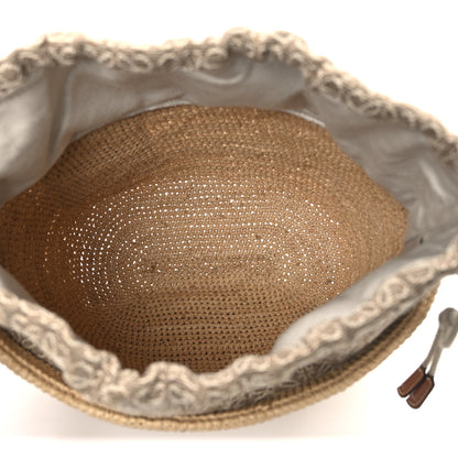 Loewe Calfskin Raffia Bucket Bag Natural Tan 5 of 11