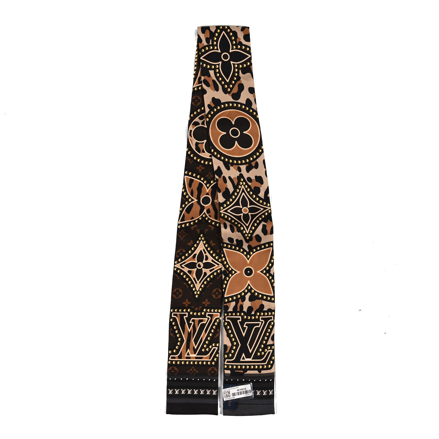 Louis Vuitton Silk Monogram LV World Bandeau Brown 2 of 4