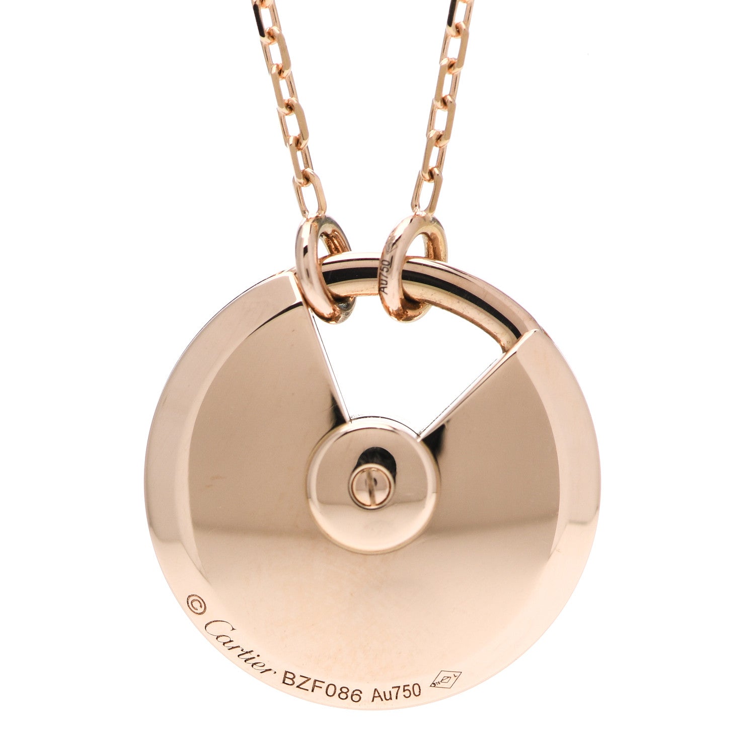 Cartier 18K Pink Gold Diamond Malachite SM Amulette de Cartier Pendant Necklace 4 of 4