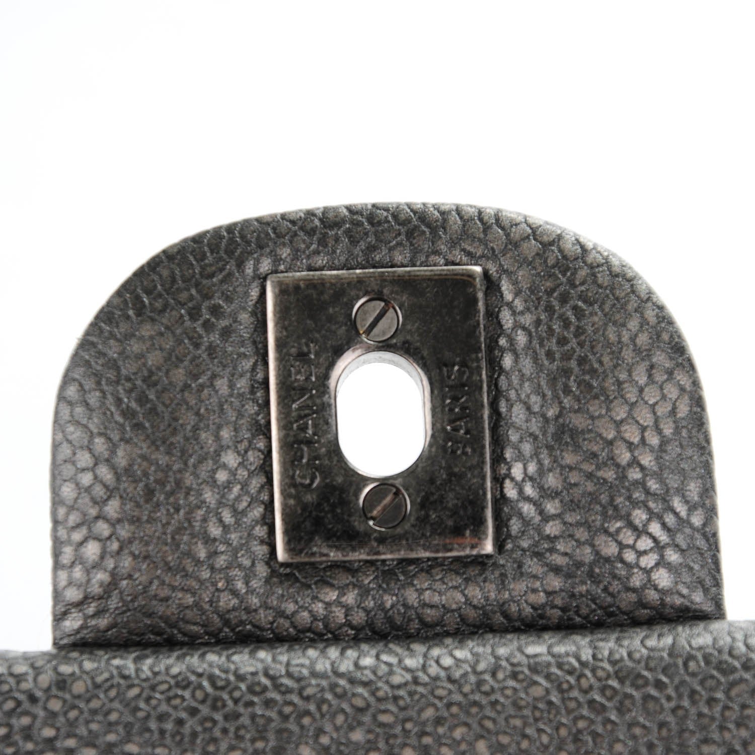 Chanel Metallic Caviar Quilted Mini Square Flap Dark Grey 5 of 8