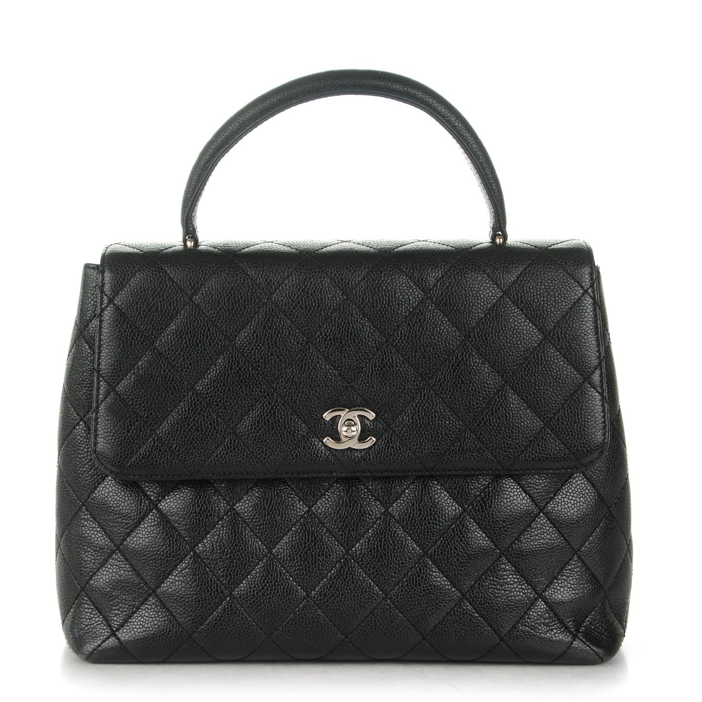 Caviar Quilted Jumbo Kelly Flap Black